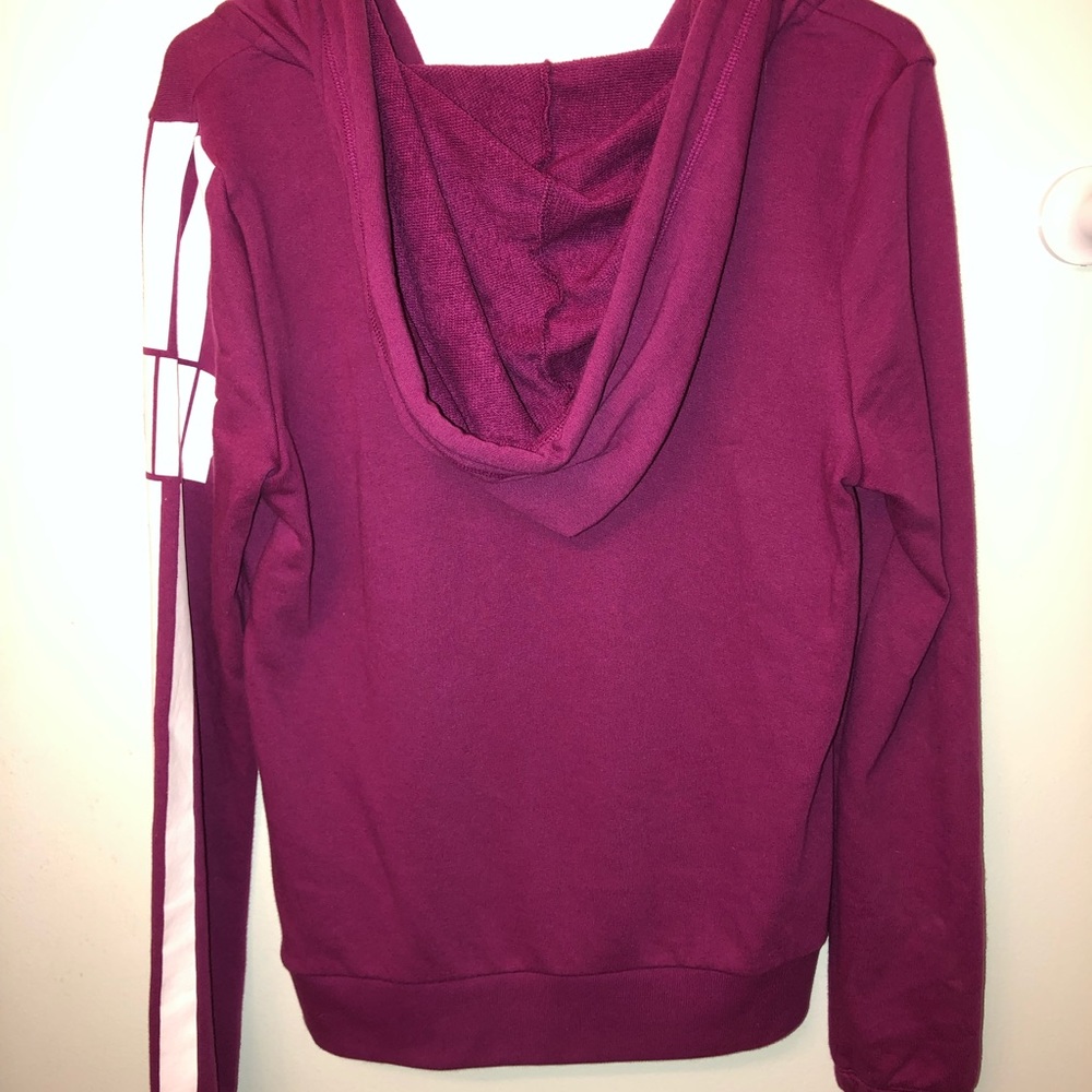 Magenta V neck hoodie